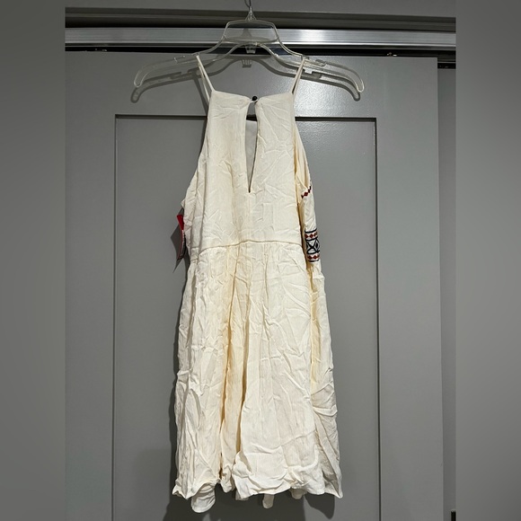 Boho Cream Romper with Black and Red Embroidery - Picture 2 of 2